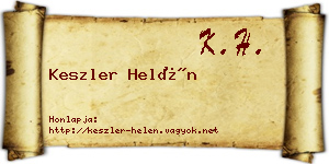 Keszler Helén névjegykártya