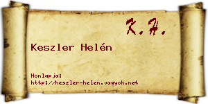 Keszler Helén névjegykártya
